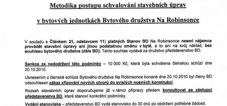 Metodika stavebních úprav Metodika stavebních úprav